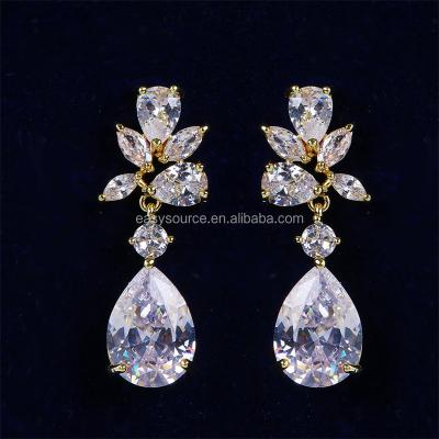 China Zircon RE4378 CLASSIC Wedding Hanging Earrings CZ Earrings Women Engagement Jewelry for sale