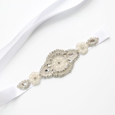 China Vintage Rhinestone Wedding Bridal Sashes and Sashes with Ribbon for Bridal Gown Dress for sale