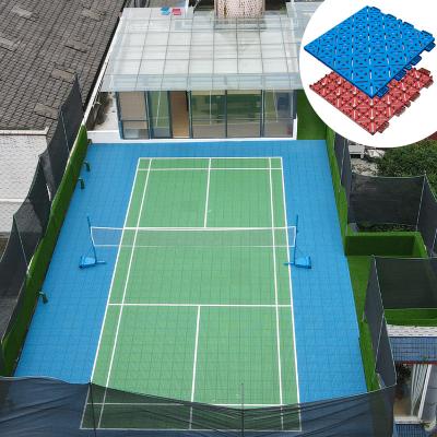 China Multiple patents establishing an indoor sport pp interlocking tile for badminton court rug mat outdoor playground flooring surface for sale