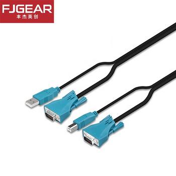 China 1.5m USB KVM Cable FJGEAR 1.5m USB Kvm Cable 1.5m Parallel Hot Selling Dual Usb Kvm Kvm Cable for sale