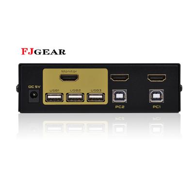 China FJGEAR 2 port hdmi usb kvm switch 2 in 1 usb port 2 usb kvm switch hdmi kvm switch box for sale