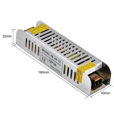 China Constant Voltage 60W LED DC 12V 24V 5amp Switching Power Supply AC to DC Converter TB-6XXX for sale