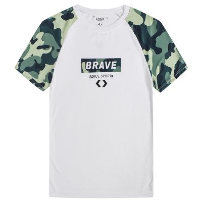 China 100% ZRCE custom made plain raglan sleeve polyester men's tee raglan sleeve T-shirts fashion camouflage anti-shrink wholesale baseball t-shirt quick dry for sale