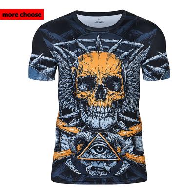 China MOQ 1pcs Wholesale Anti Shrink Style 3d Men T Shirt Punk Shorts Sleeved Casual Sports Tops Gym Jogging In Compression Running T Shirt for sale