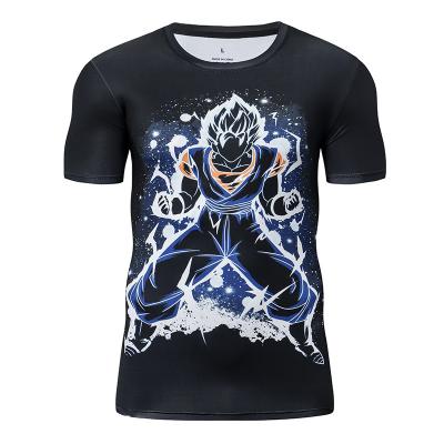 China Wholesale Anti Shrink Quick Dry T-shirt Male Gym Shirt Jogging Sports High Quality Style Goku Tops Casual Men Fitness Shorts Sleeve for sale