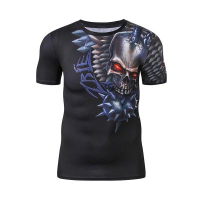 China ZRCE Breathable Compression T-shirt Men 3d Printed Top Male Rash Sports Swim Fitness Short Tee Quick Dry Sle0eve du Gard for sale