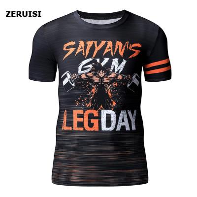 China Vintage Goku 3D Anti-Shrink Anime Printed Cool Funny Dog Tee Shirts Muscle T-shirts Men Clothing Short Sleeve for sale