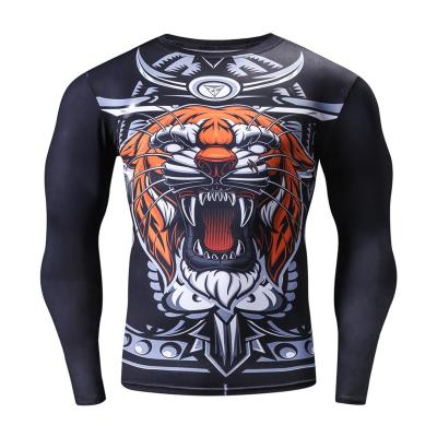 China ZRCE Breathable T-shirt Men 3d Printed Chinese Style Compression Shirt Men Cosplay Costume Funny T-shirt Fashion Sheath Long Tops for sale