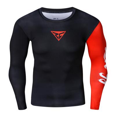 China ZRCE T-shirt Men 3d Print Breathable Fitness Shirts Long Rash Guard Gym T-shirt Bodybuilding Compression Shirts Workout Top for sale