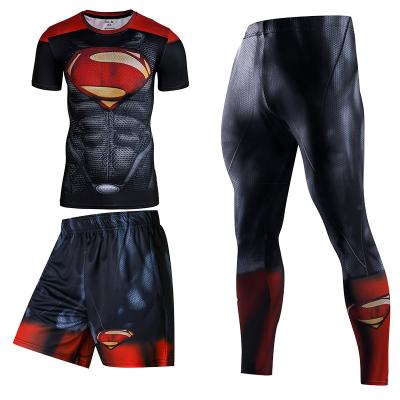 China ZERUISI QUICK DRY Men Set Sports Suits Compression Suits Superhero Sets Training Clothes Gym Fitness Running Tracksuits for sale