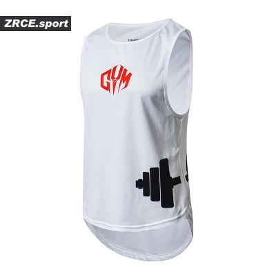 China ZRCE Brand Men's Polyester O-Neck Tank Tops Wholesale Gym Anti-Shrink 100% Breathable Quick Dry Vests for sale