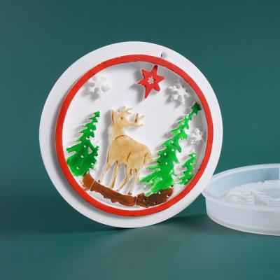 China DIY Mold Viable Crystal Christmas Tree Epoxy Christmas Listing Elks Decorating Theme Self-Contained Silicone Mold for sale