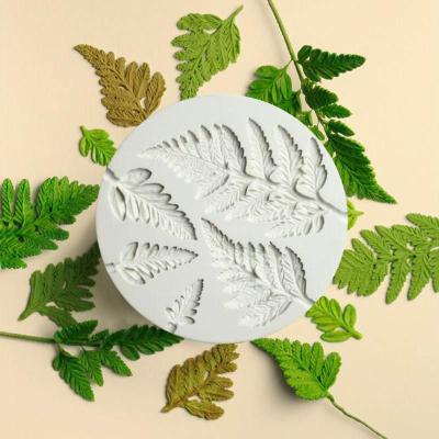 China 3D DIY Fern Leaf Silicone Cake Mold Viable Chocolate Fondant Kitchen Tool Pastry Baking Tools Cupcake for sale