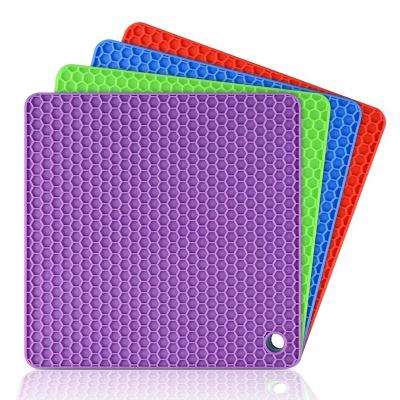 China Non-slip Heat Resistant Silicone Mats Bowl Pad Pot Holder Viable Place Honeycomb Thicken Insulation Table Place Mat Home Office Decor for sale