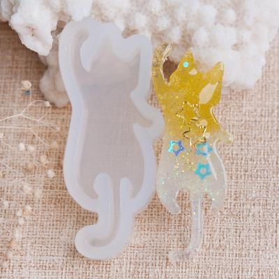 China Viable 1PC Silicone Resin Mold For Jewelry Making Cat Animal Style Resin Silicone Molds Handmade Craft DIY Epoxy Findings 50mm x 22mm for sale