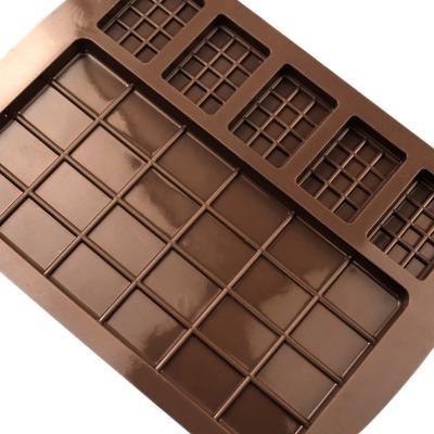 China Wholesale Handmade Viable Stain Waffle Slice Ice Tray Chocolate Chip Silicone Mold for sale