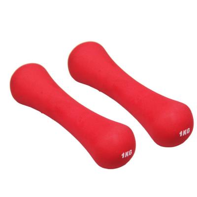 China Universal Women Dumbbell Colorful Neoprene Coated Bone Shape Yoga Dumbbell for sale