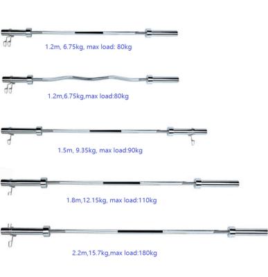 China Barbell Bar 4ft Long Chrome 45lb And Solid Steel Construction Curved Weight Lifting Barbell Bar for sale