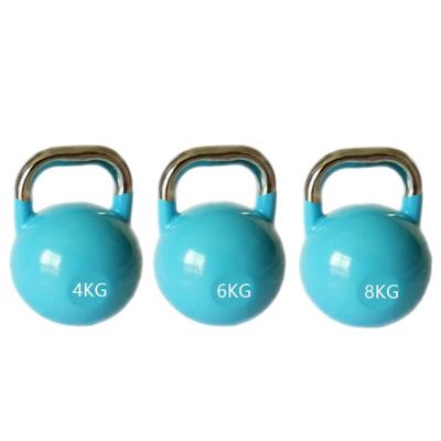 China Durable Commercial Gym Game Competition Stainless Steel And Chrome Plated Kettlebell Colored With Customized Logo for sale