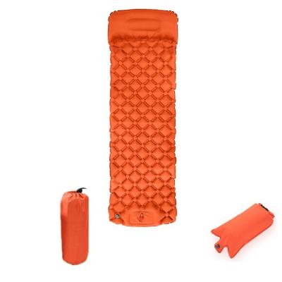 China Outdoor Family Activity Camping Outdoor Foot Pressing TPU Diamond Shaped Inflatable Pad With Pillow Single Portable Ultralight Beach Sleep Camping Pad for sale