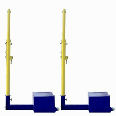 China Multifunctional Anti-Slip Volleyball Badminton Post For School Portable Badminton Net Rack Pole for sale