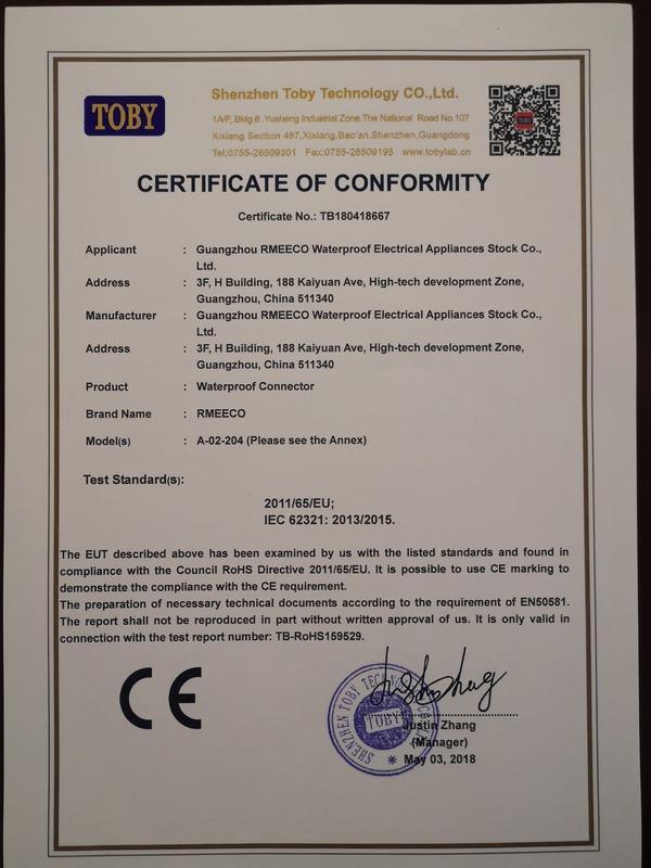 CE - Guangzhou Rmeeco Waterproof And Appliances Stock Co., Ltd.