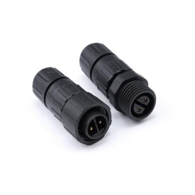 China 2 Pin Waterproof Traditional Black Amphenol Coaxial Power Connector for sale