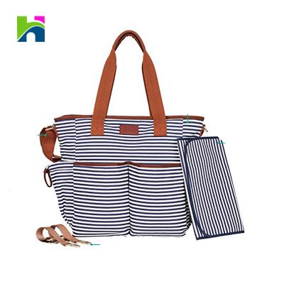 China WRAPPING BAG New Baby Diapers Bags Black And White Stripe Diaper Bag for sale