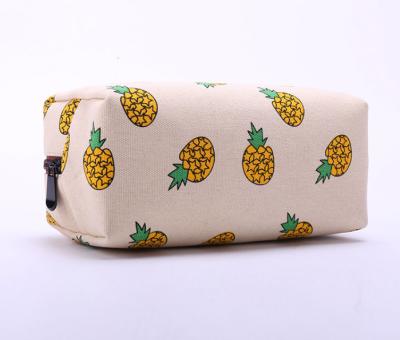 China New Canvas Single Pencil Bag Custom Printed Zipper Pouch for sale