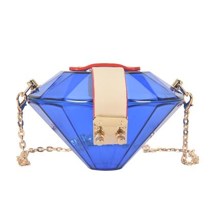 China Fashion Party Bags Transparent PVC Jelly Handbags Design Famous Handbags Brands Lady Equalizing Handbags For Women Acrylic Bag Chain Bag One Line for sale