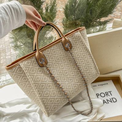 China Large capacity fashion dropshipping free shipping item large capacity luxury handbags for women canvas tote bag for sale