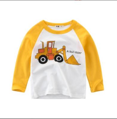 China Anti Shrink Christmas T Shirt Age 1-7years Kids Toddler Boy Girls Cotton Long Sleeve Car Print T-shirt Tops Blouse for sale