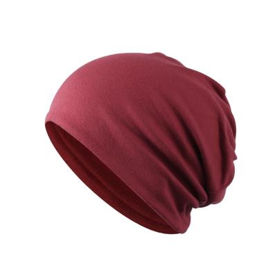 China Multifunctional Type Casual Adjustable Thin Cotton Hat Bag Elastic Knitted Hat Solid Color for sale