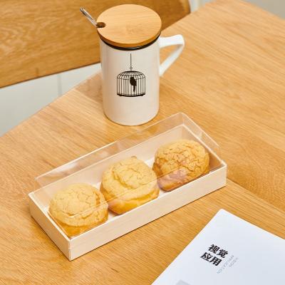 China Eco-Friendly Eco-friendly Wooden Food Cake Bakeware Oil-proof Paper Sushi Take Out Dining Boxes for sale