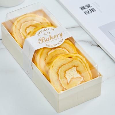 China Eco - Friendly Transparent Plastic Greaseproof Wooden Sushi Dessert Paper Boxes Cover Packaging Boxes for sale