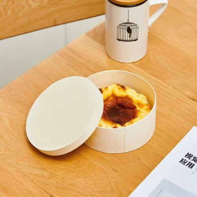 China Wooden Packing Lunch Bento Paper Boxes Round Greaseproof Eco Friendly Takeaway Wooden Paper Bowl for sale