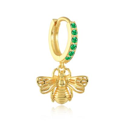 China 2021 Fashion Butterfly Snake Leaf Bee Charm Gold Huggie Circle Cross Earrings for sale