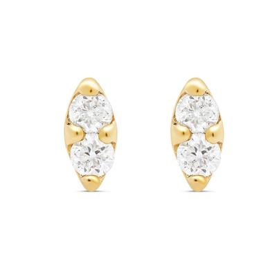 China BOHEMIA Luna Hot Selling 925 Silver 18k Gold Mini Diamond Zirocnia Stud Earrings Tasty Women for sale