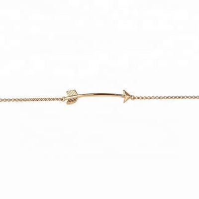 China Trendy Luna Minimalist 925 Sterling Silver Arrow Chain Bracelet 18k Gold Plated Women for sale