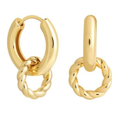 China Trendy Luna Jewelry 18k Gold Silver 925 Hoop Earrings Chunky Big Hoop Earrings For Women for sale