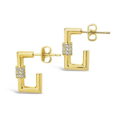 China Luna punk 2021 fashion diamond earrings adjust Carabiner circles earrings for young girsl women for sale