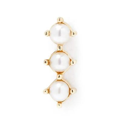 China BOHEMIA Luna Newcomers 925 Tasty Round Silver 18k Gold Pearl Bar Stud Earrings Wholesale for sale