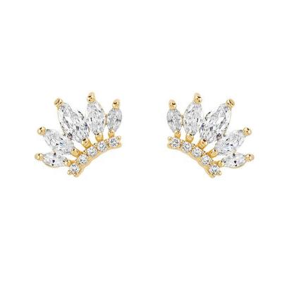 China BOHEMIA New Arrivals 18k Gold Plated Diamonds Crown Cubic Zirocnia Studs Earrings for sale