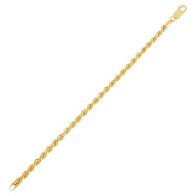 China Luna Trendy Hot Selling 925 Sterling Silver Gold Plated Twisted 3mm Rope Chain Bracelet Women for sale