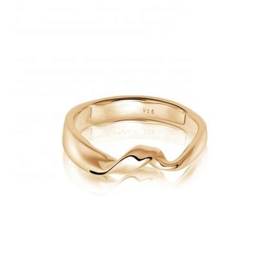 China Luna FASHIONABLE Luxury 925 Gold Design Silver Vermeil Twisted Flow Eternty Ring For Girls Men for sale