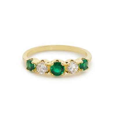 China CLASSIC Design 925 Luxury Silver Newest Trend Luna Bohemian Green Diamond Ring for sale