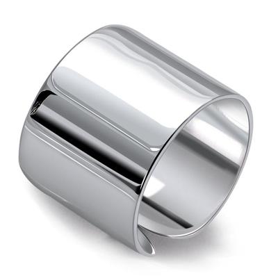 China Cute Chunky Adjustable Silver Plated Rings Wide Open Ring For Women Men Korean Jewelry for sale