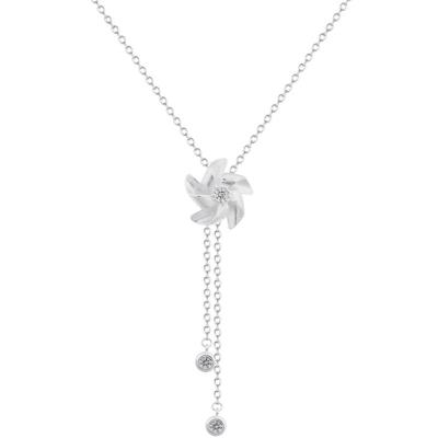 China The Office / Korean Career 2021 Shinny Sterling Silver Necklace Flower Pendant Necklace 925 Jewelry For Women for sale