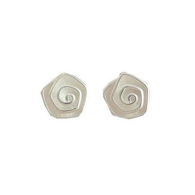 China Office / Quarry REETI 925 Sterling Silver Rose Stud Earrings For Women Elegant Wedding Jewelry for sale