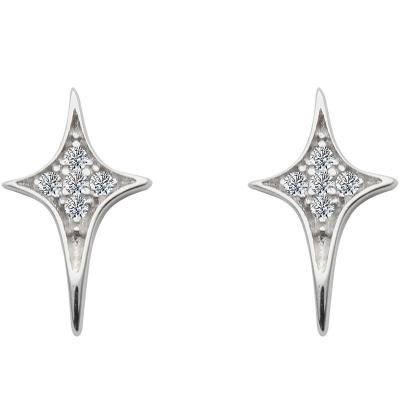 China Fashion Cute Luxury 925 Sterling Silver Zircon Stud Earring For Women Korean Jewelry Stud Earrings for sale